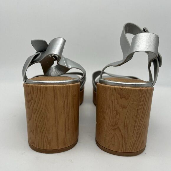 Torrid Silver and Brown Platform Heel Sandals - Size 8WW - Picture 7 of 9